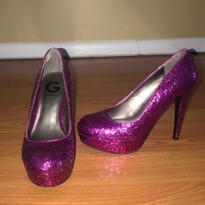 G by Guess Pink Glitter Stilettos